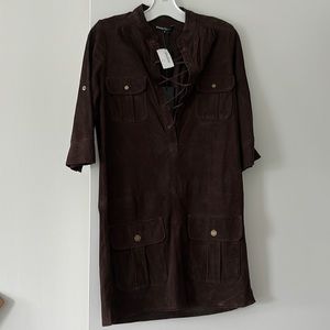 Unworn Etienne Marcel brown suede dress